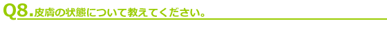 Q8.皮膚の状態について教えてください。